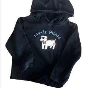 Gymboree applique' furry pirate dog hoodie shirt